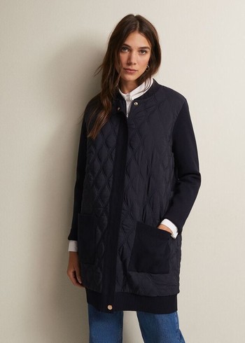 Phase Eight Zadie Quiltedigan Coats Navy Canada | WDITKZ-802